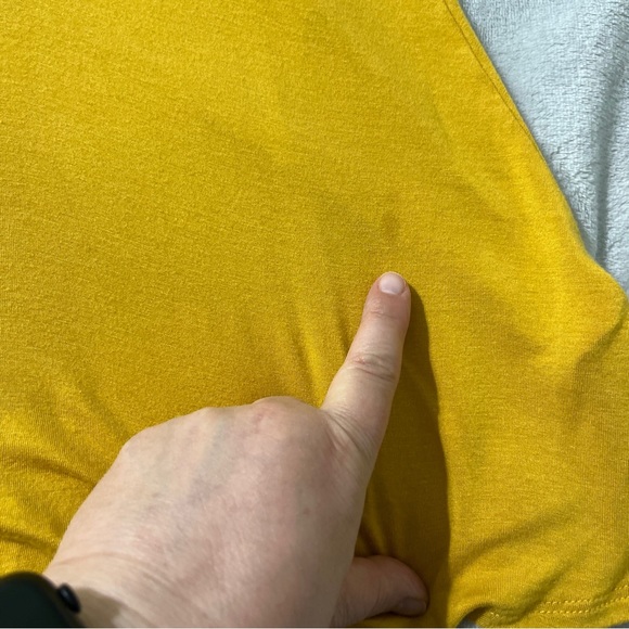 All For You 2XL Yellow T-Shirt Dress Made in the USA 3/4 sleeves Rayon/Spandex - Picture 4 of 9